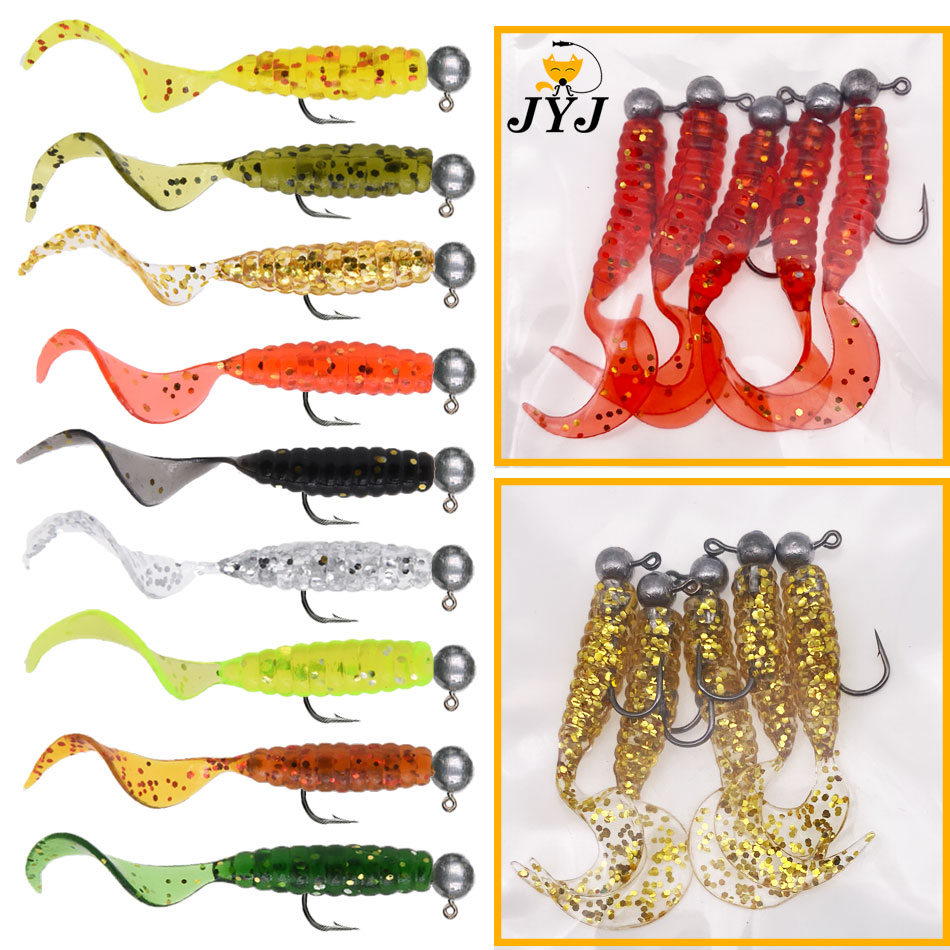 JYJ 5pcs/bag 1g jig hook with  - Fishing Lure Soft Plastic ulasan dan harga
