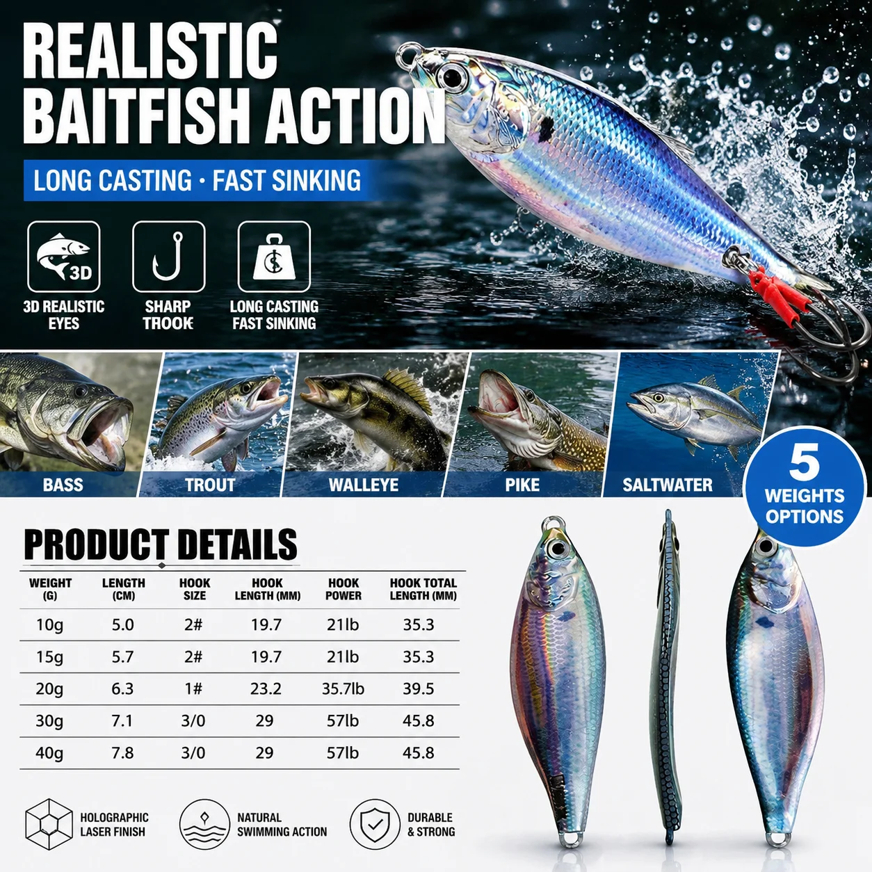 Metal Jig Bait Spinner Sinking - Fishing Lure Blade Bait ulasan dan harga