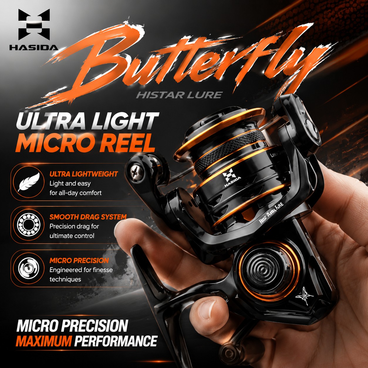 HASIDA Butterfly 800 Ultraligh - Kastking Reel Zephyr ulasan dan harga